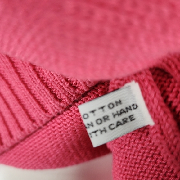 Vintage 90s Y2K Bermuda Mock Neck Cotton Sweater Hot Pink Size Medium Gossipgirl - Picture 10 of 10